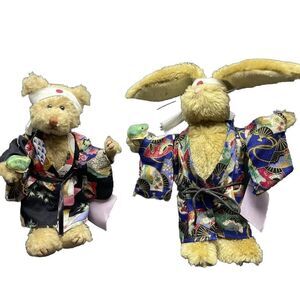 Vintage Rabbit and‎ bear  plush toys stuffed plush animals. Vintage